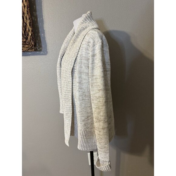 INC Cardigan Sweater Ivory Cream Brown Shimmer XL Extra Large Thick Cotton NEW - Picture 5 of 11
